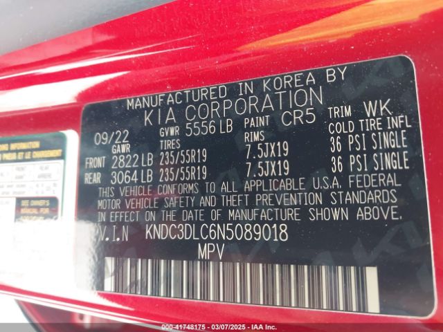 KNDC3DLC6N5089018 KIA Ev6 Wind