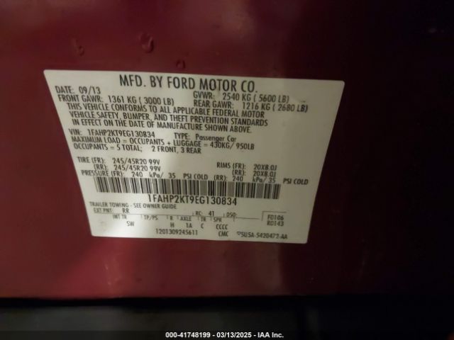1FAHP2KT9EG130834 Ford TAURUS SHO