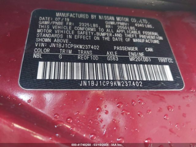 JN1BJ1CP9KW237402 Nissan Rogue Sport Sl