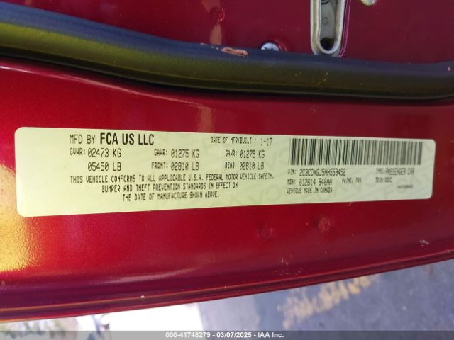 2C3CDXGJ5HH559452 Dodge Charger R/t Scat Pack Rwd