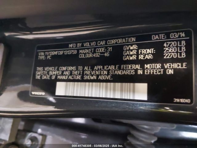 YV126MFC6F1313759 Volvo S60 T5 Premier Plus