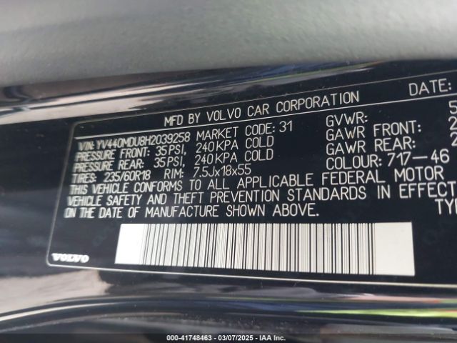 YV440MDU8H2039258 Volvo Xc60 T5 Inscription