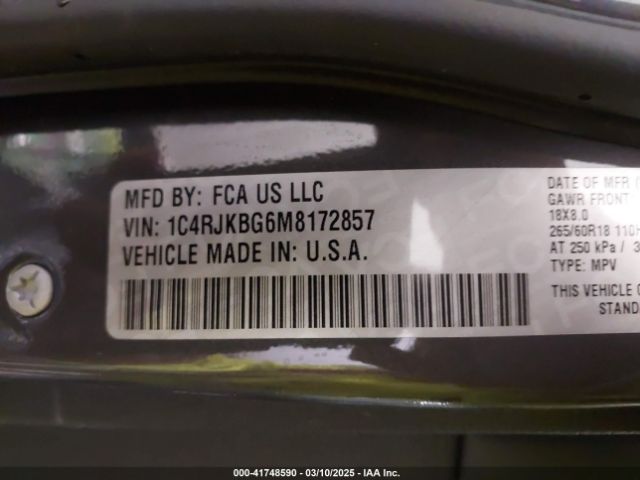 1C4RJKBG6M8172857 Jeep Grand Cherokee L Limited 4x4