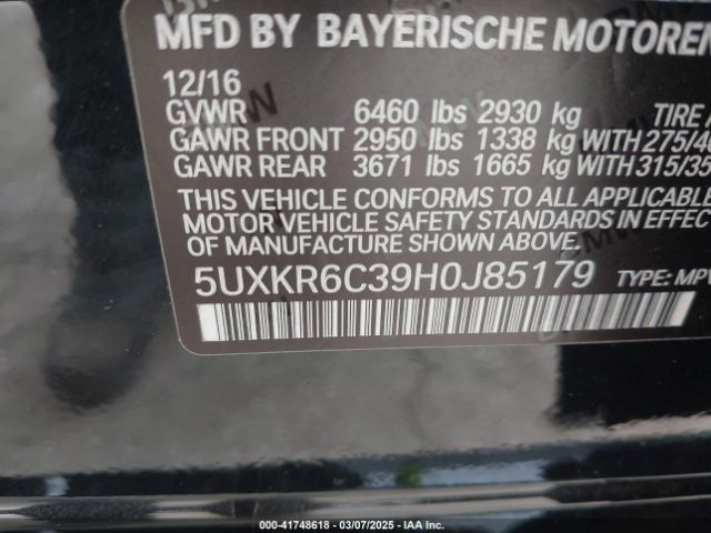 2017 BMW X5 5UXKR6C39H0J85179 Photo 8