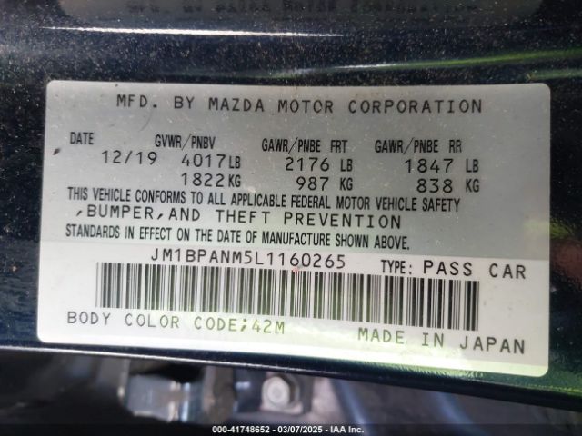 JM1BPANM5L1160265 Mazda Mazda3 Premium Package