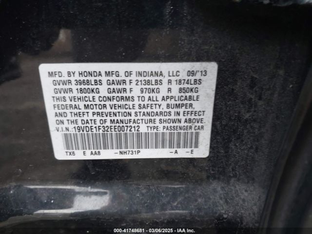 19VDE1F32EE007212 Acura Ilx 2.0l