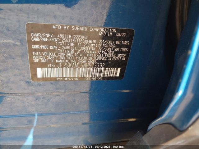 JF2SKAMC5NH523392 Subaru Forester Wilderness