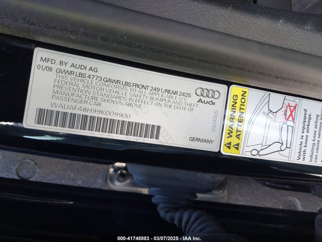 2009 AUDI A4 WAUAF48H99K009900 Photo 8