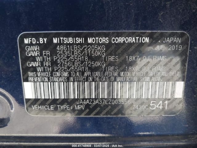 JA4AZ3A37LZ003556 Mitsubishi Outlander Es 2.4 S-awc