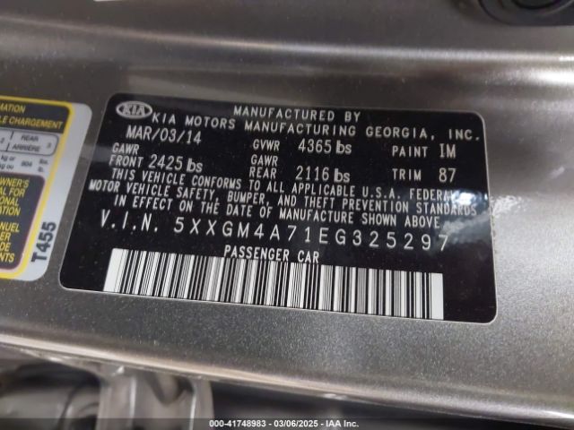 5XXGM4A71EG325297 KIA Optima Lx