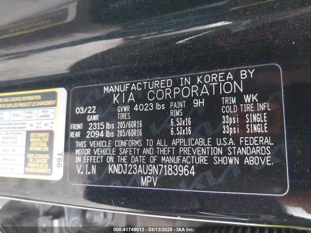 KNDJ23AU9N7183964 KIA SOUL LX
