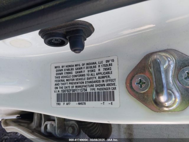 19XFB2F58FE113794 Honda Civic Lx