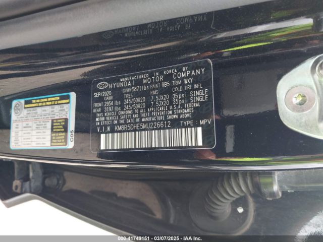 KM8R5DHE5MU226612 Hyundai Palisade Limited