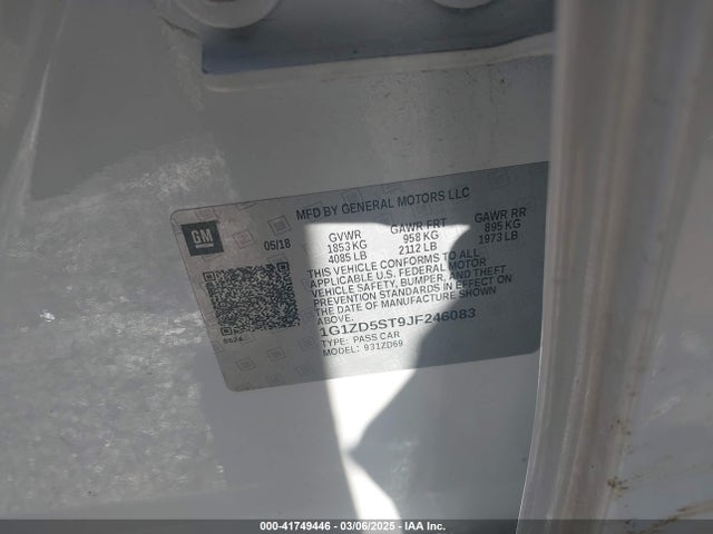 1G1ZD5ST9JF246083 Chevrolet MALIBU LT