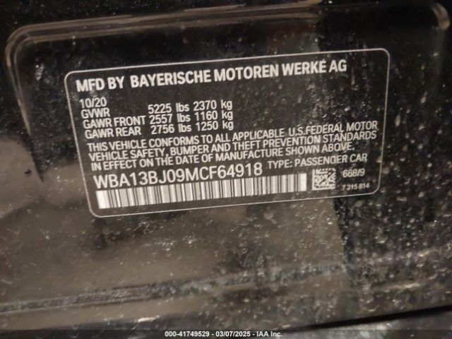 WBA13BJ09MCF64918 BMW 530i Xdrive