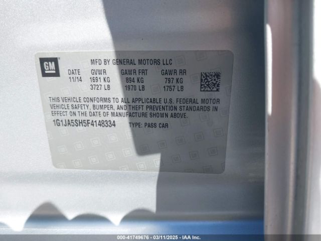 1G1JA5SH5F4148334 Chevrolet Sonic Ls Auto