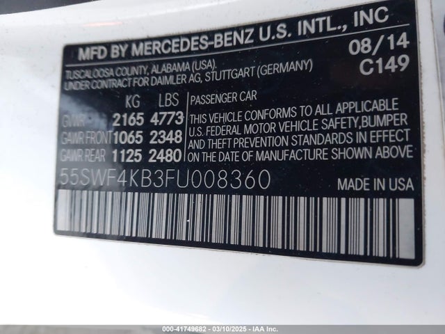 55SWF4KB3FU008360 Mercedes-Benz 2015