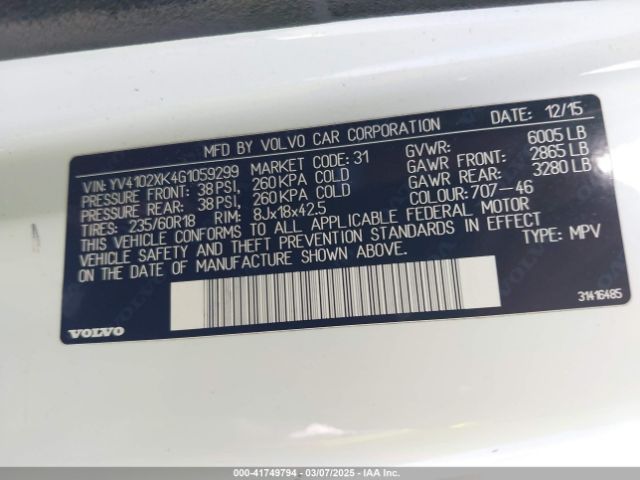 YV4102XK4G1059299 Volvo Xc90 T5 Momentum