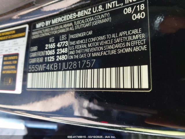 55SWF4KB1JU281757 Mercedes-Benz C 300 4matic