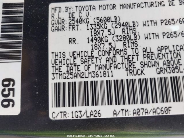 3TMGZ5AN2LM361811 Toyota Tacoma Limited