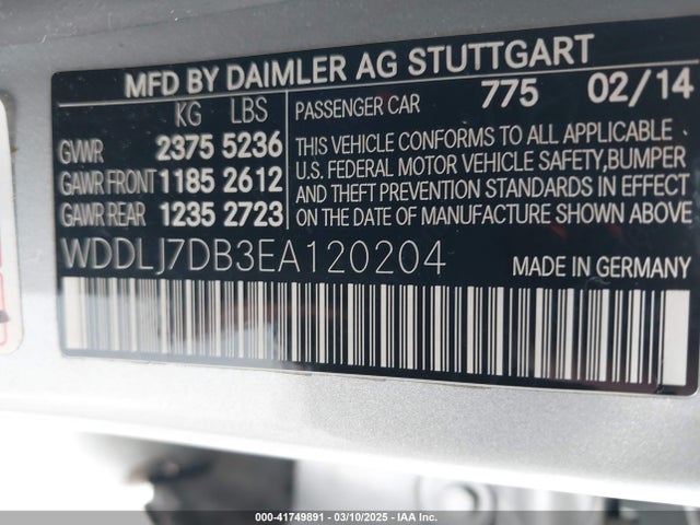 WDDLJ7DB3EA120204 Mercedes-Benz CLS 550