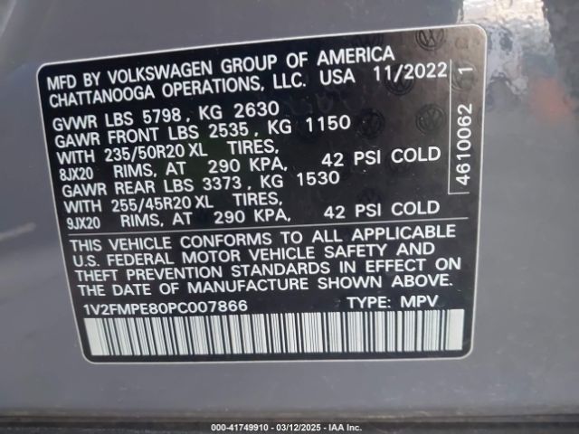 1V2FMPE80PC007866 Volkswagen Id.4 Pro S/pro S Plus