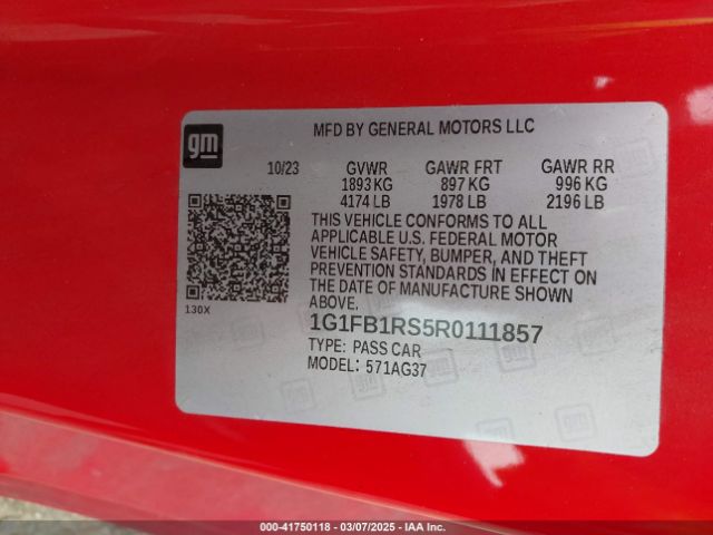 1G1FB1RS5R0111857 Chevrolet Camaro Rwd  1lt