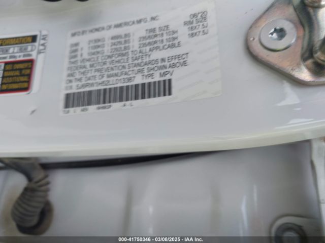 5J6RW1H52LL013387 Honda Cr-v 2wd Ex