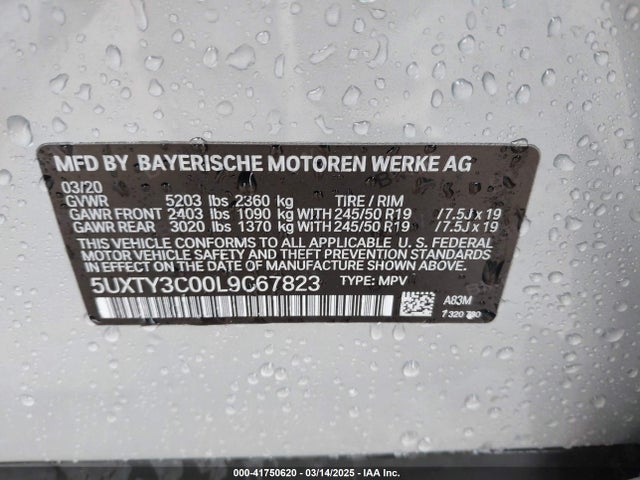 5UXTY3C00L9C67823 BMW X3