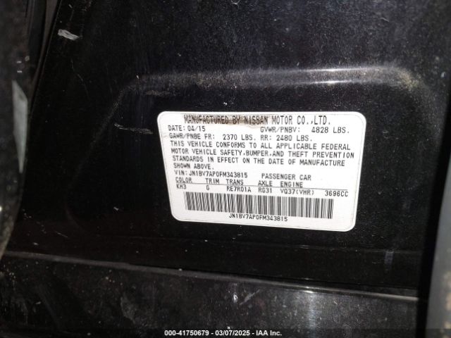 JN1BV7AP0FM343815 Infiniti Q50 Premium