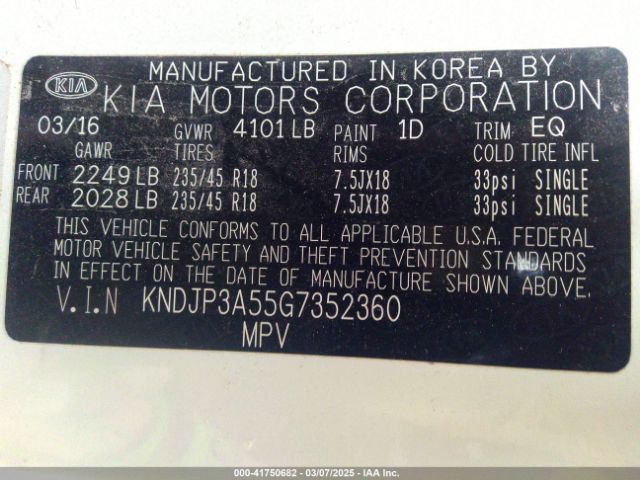 KNDJP3A55G7352360 KIA SOUL +