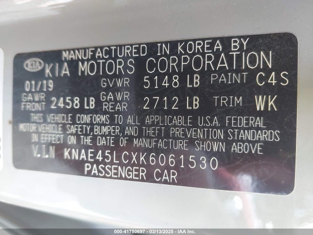 KNAE45LCXK6061530 KIA Stinger Gt1