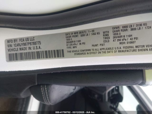 1C4RJYB67P8788775 Jeep Grand Cherokee 4xe