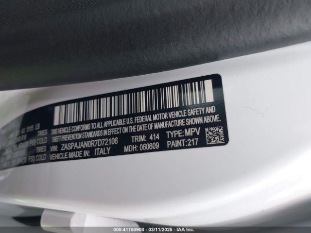 ZASPAJAN0R7D72106 Alfa Romeo Stelvio Sprint Rwd