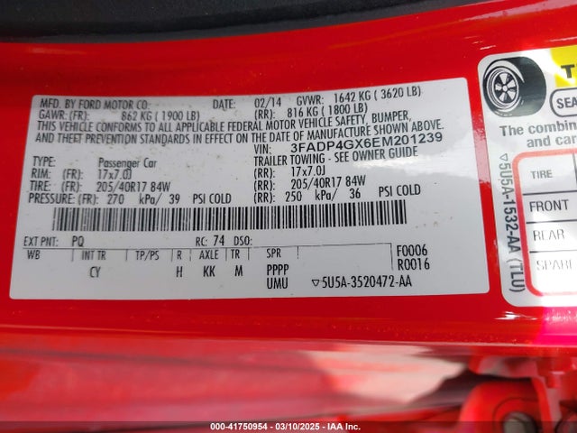 Ford FIESTA ST 2014 3FADP4GX6EM201239 Image 9