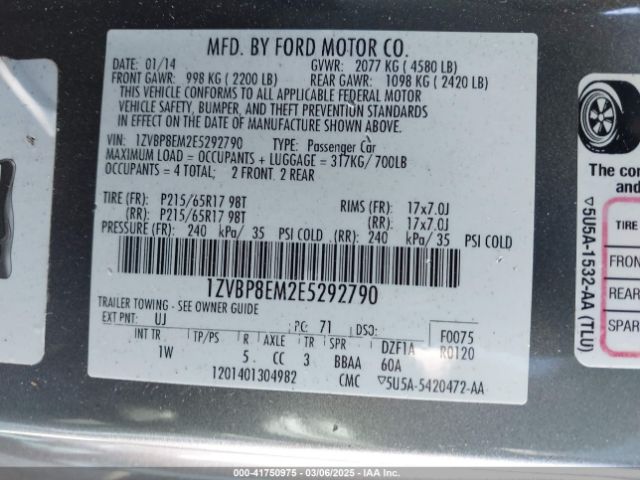 1ZVBP8EM2E5292790 Ford Mustang V6