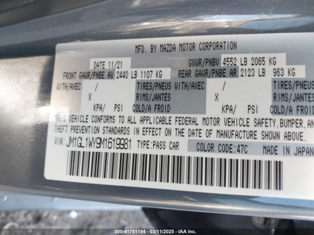 JM1GL1WY9M1619981 Mazda Mazda6 Carbon Edition