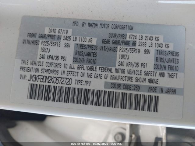 JM3KFBDM2K0672720 Mazda Cx-5 Grand Touring