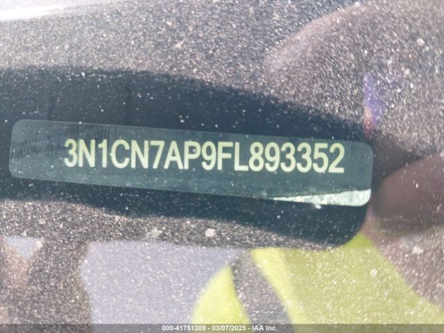 3N1CN7AP9FL893352 Nissan Versa 1.6 Sv
