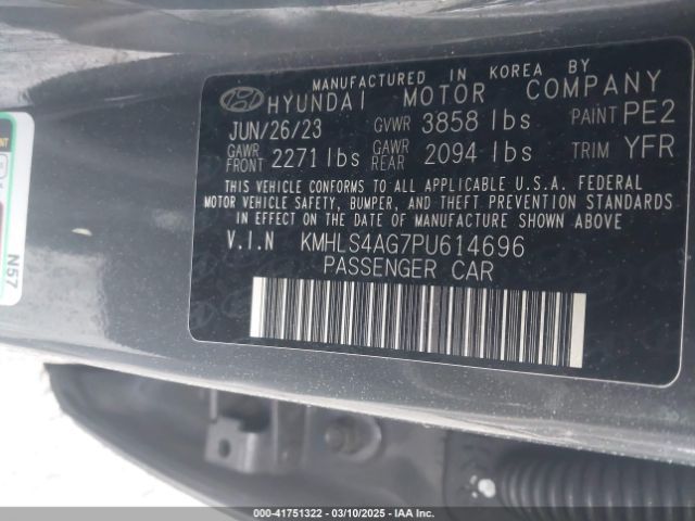KMHLS4AG7PU614696 Hyundai ELANTRA SEL
