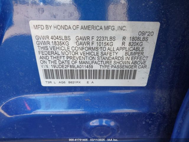 19UDE2F89LA011459 Acura Ilx Premium   A-spec Packages/technology   A-spec Packages