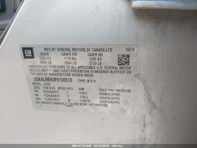 2GKALREK0F6190512 GMC Terrain Sle-2