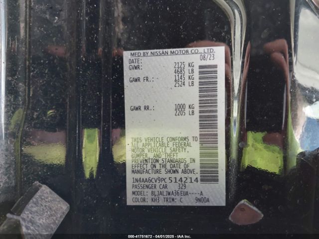 1N4AA6CV9PC514214 Nissan Maxima Sv Xtronic Cvt