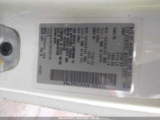 3N63M0ZN3HK702136 Chevrolet City Express 1lt