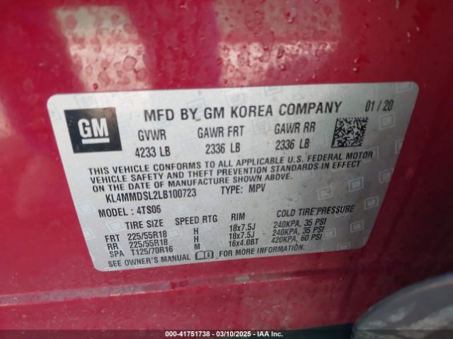 KL4MMDSL2LB100723 Buick Encore Gx Fwd Select