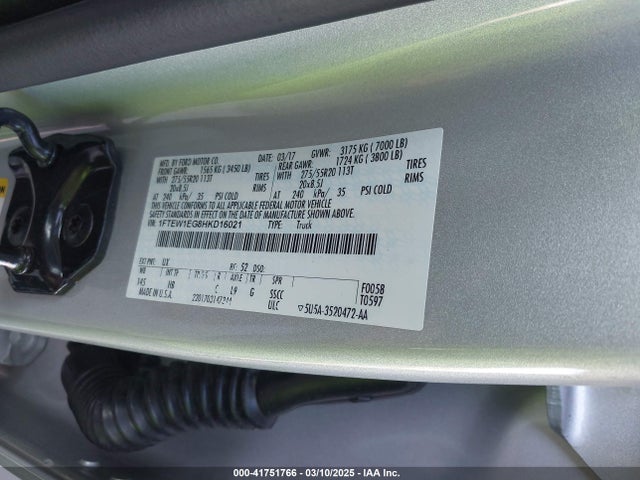 Ford F-150 Lariat 2017 1FTEW1EG8HKD16021 Image 9