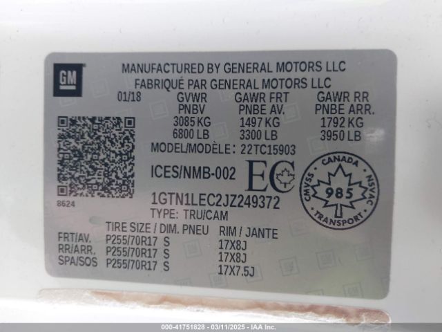 1GTN1LEC2JZ249372 GMC SIERRA 1500