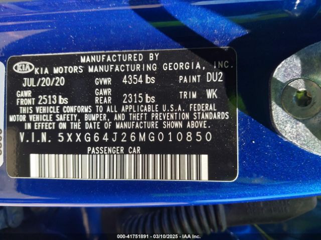 5XXG64J26MG010850 KIA K5 Gt-line
