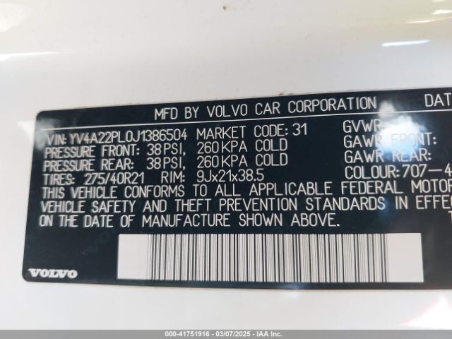 YV4A22PL0J1386504 Volvo Xc90 T6 Inscription