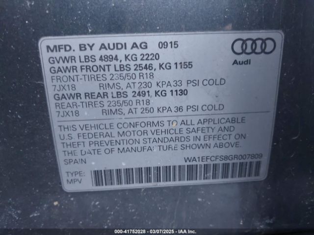 WA1EFCFS8GR007809 Audi Q3 2.0t Premium Plus